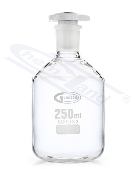 Pudele ar BORO 3,3 WS SiO2>80,5 perc. Glassco PE aizbāzni