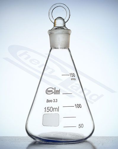 Konusveida kolba ar aizbāzni 00050ml smags ciets aizbāzniņš