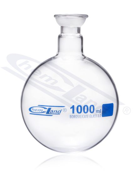 Kolba ar apaļu dibenu 00500ml sfēriskā savienojuma CHEMLAND NEW LINE