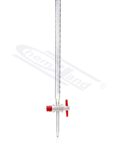 Birete ar taisnu aizbāzni PTFE bLUE gradācija cl. B CHEMLAND NEW LINE
