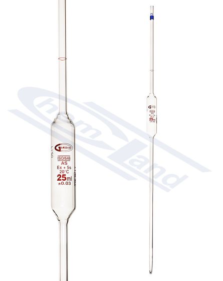 Mērinstrumenta pipete viena zīme cl. AS partijas sertifikāts 0,5ml GLASSCO brūna graduācija