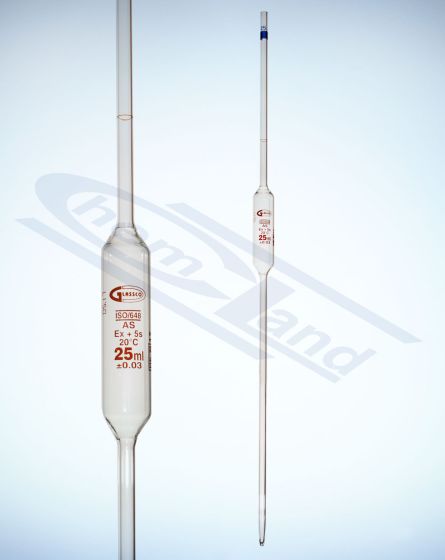 Mērinstrumenta pipete viena zīme cl. AS INDIVIDUĀLS SERTIFIKĀTS 0,5ml GLASSCO DIN ISO 648