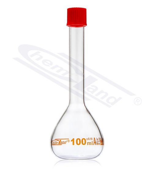 Mērkolba ar partijas sertifikātu, brūnā skala cl.A 0005ml ar skrūvējamu vāciņu GL14 CHEMLAND NEW LINE
