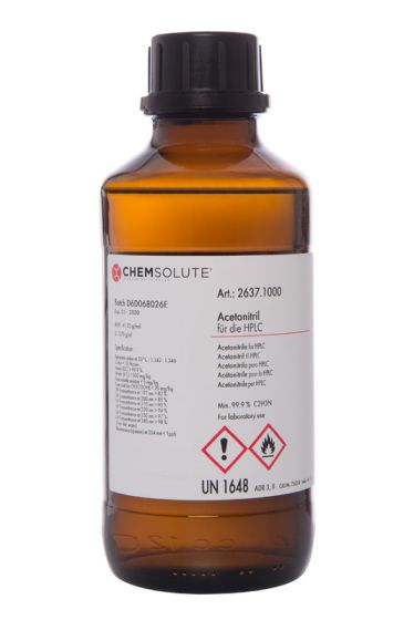 Acetonitrils HPLC, (min. 99,9  perc ) 1 L CHEMSOLUTE® 2637.1000
