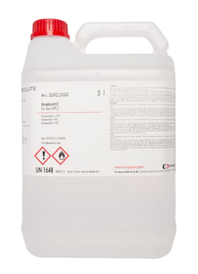 Acetonitrils HPLC, izokrātisks, (min. 99,9  perc ) 5 L CHEMSOLUTE® 2692.5000