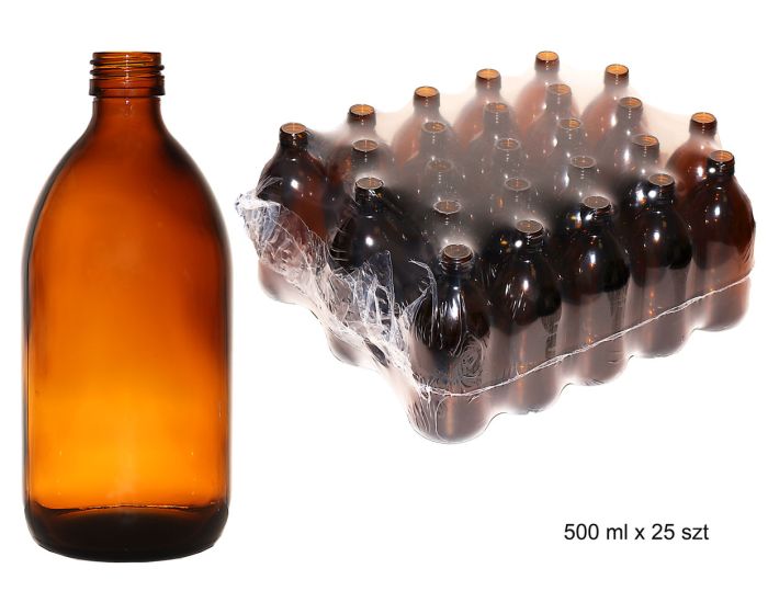Pudeles ar skrūvējamu vāciņu, Pudele, stikla, farmaceitiska, dzintara krāsā, bez uzskrūvējama vāciņa