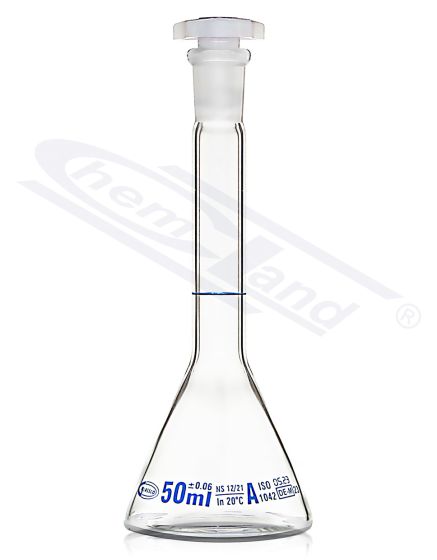 measuring flasks, mērkolba TRAPEZOIDAL 10ml - 10/19, brūna, A klases skala ar sertifikātu