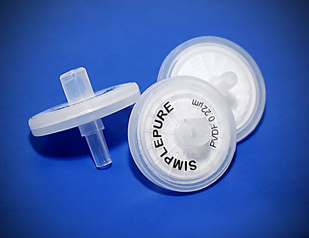 Šļirču filtri Nav sterili, PVDF šļirces filtrs (PREFILTR GF) 25mm 0,22um 1 gab.
